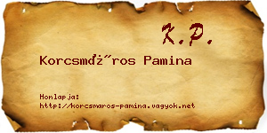 Korcsmáros Pamina névjegykártya